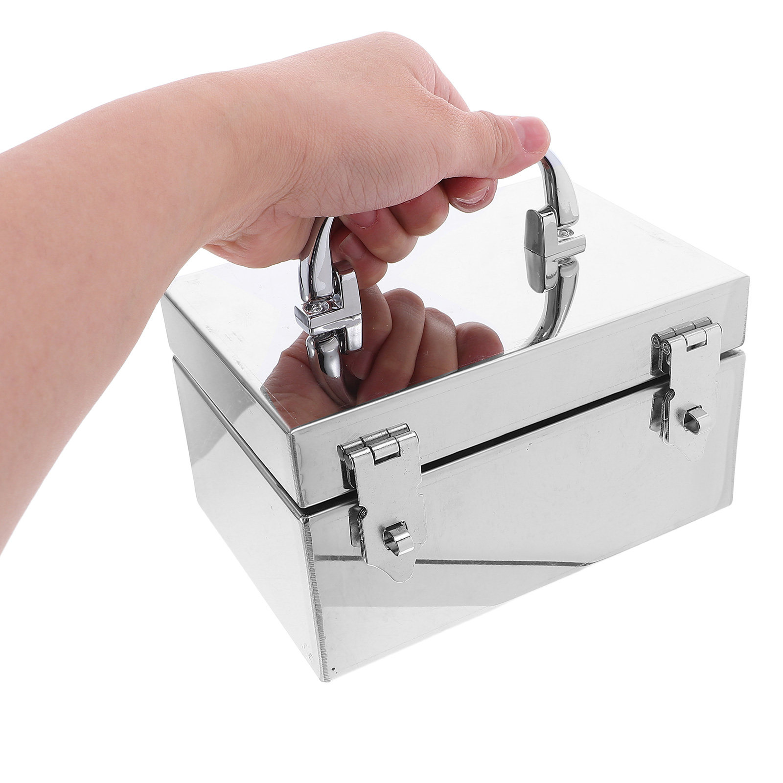 Lockbox Key Secure - Portable Metal Cash Box Stainless Steel