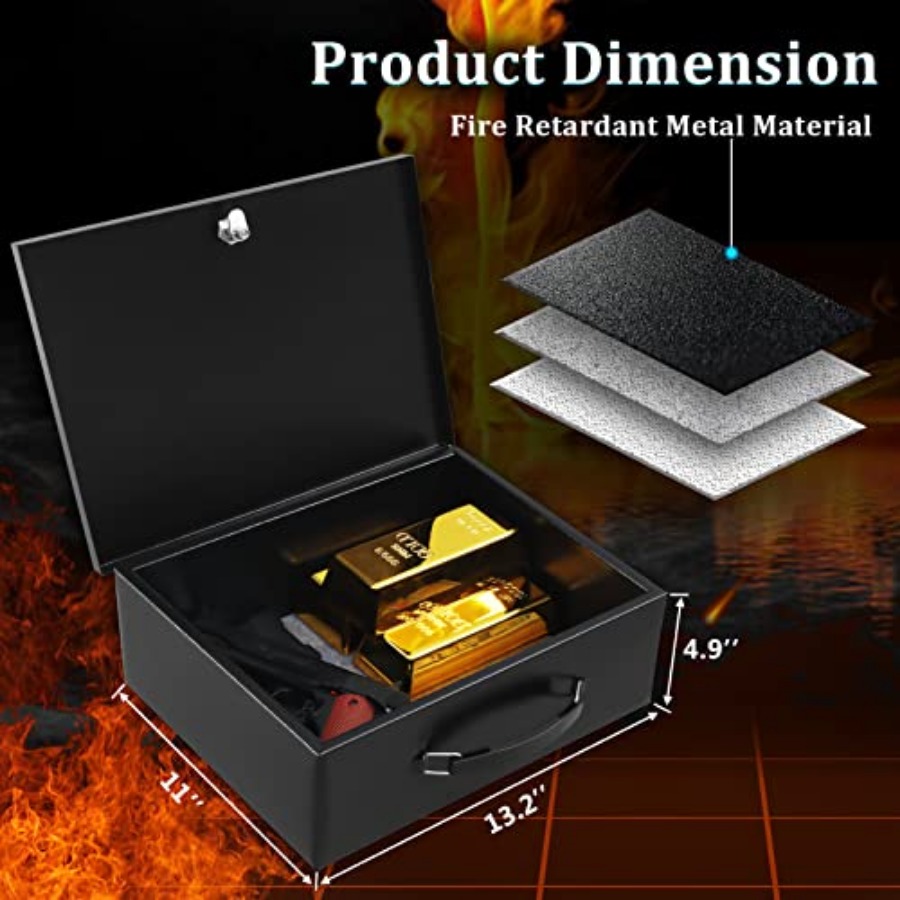 Portable Metal Safe Box with K - Fire Safe Document avis et prix