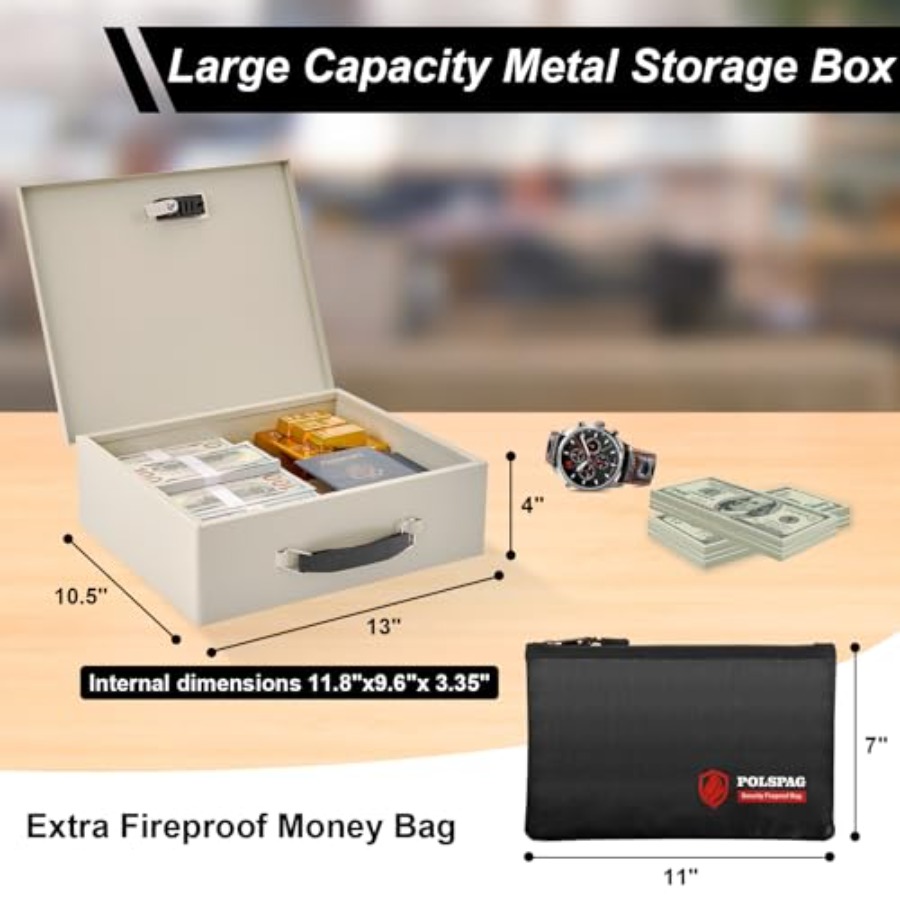 Fireproof Document Box with Ke - Fire Safe Document avis et prix