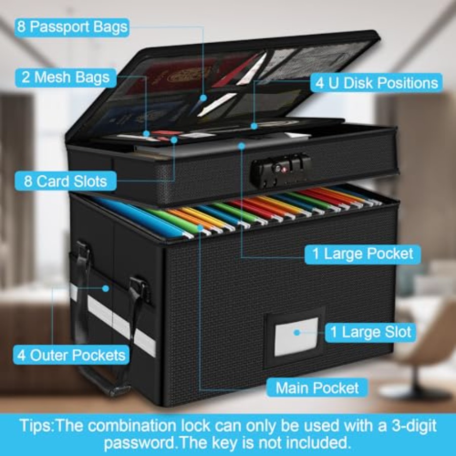Fireproof Document Box with Lo - Fire Safe Document avis et prix