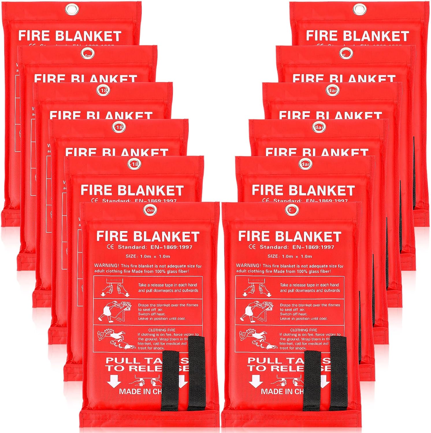 12 Pack Fire Blankets 39x39 In - Fire Blanket Kitchen avis et prix