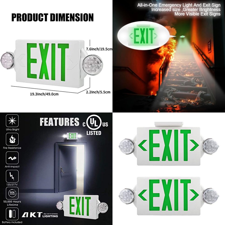 Emergency Exit Light, Adjustab - Emergency Exit Sign avis et prix