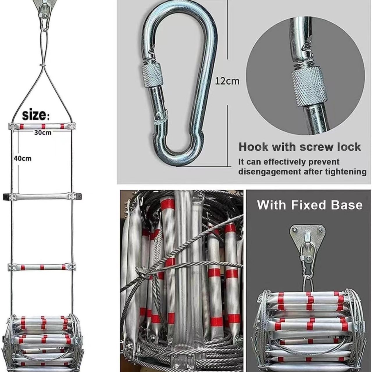 5M Soft Rope Ladder With Wire  - Fire Escape Ladder avis et prix