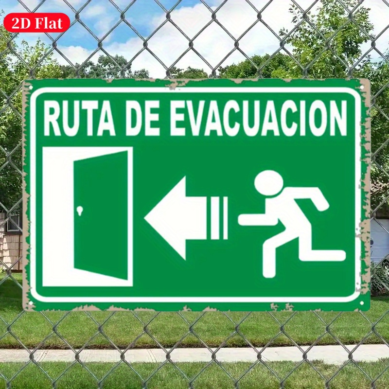 （2D Tin painting）Vintage Metal - Emergency Exit Sign avis et prix