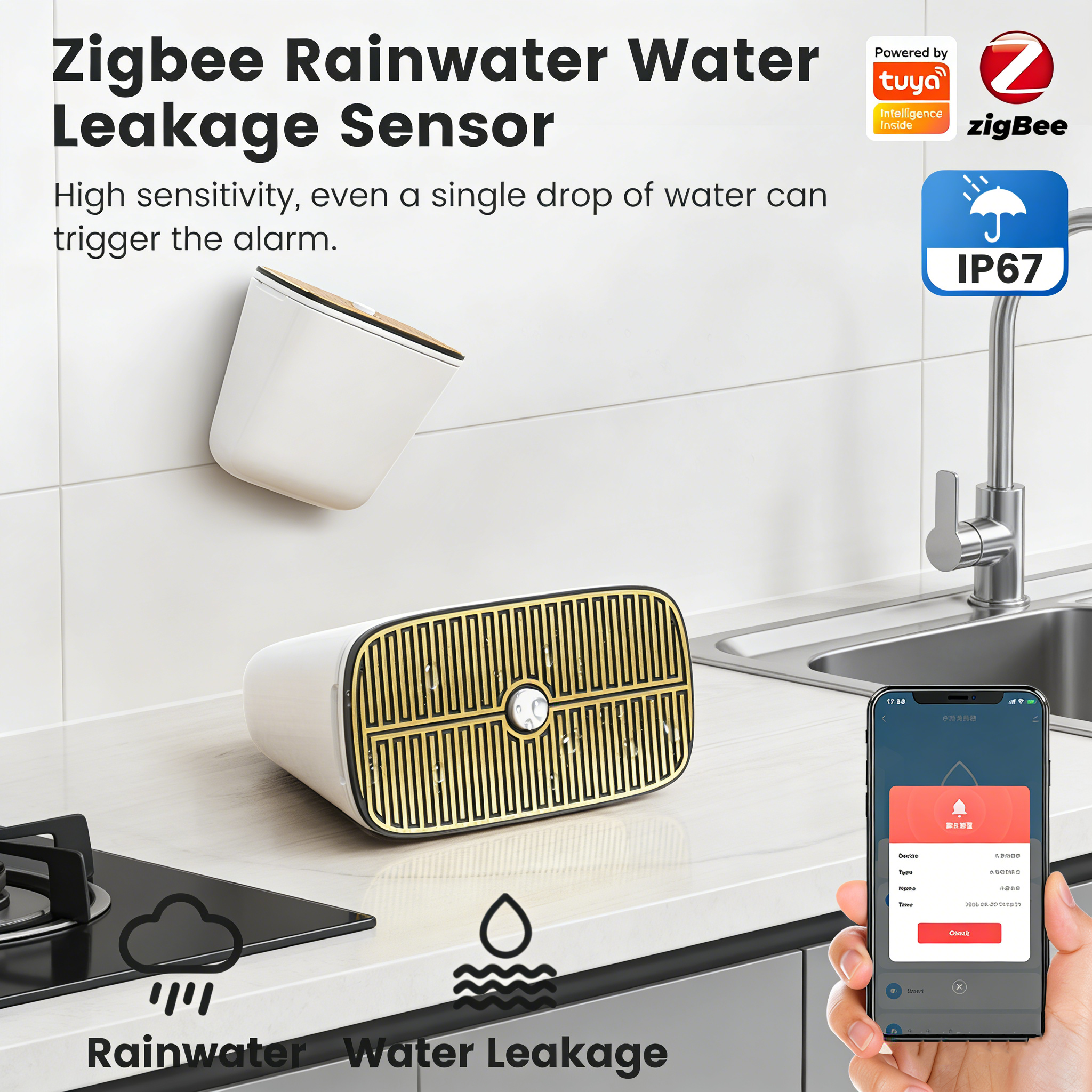 Tuya Zigbee Rainwater & Water  - Water Alarm Sensor avis et prix