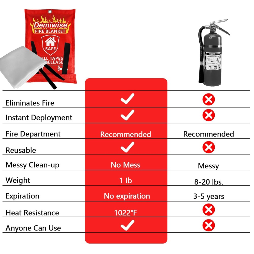 Thick Fire Blanket Emergency f - Fire Blanket Kitchen avis et prix
