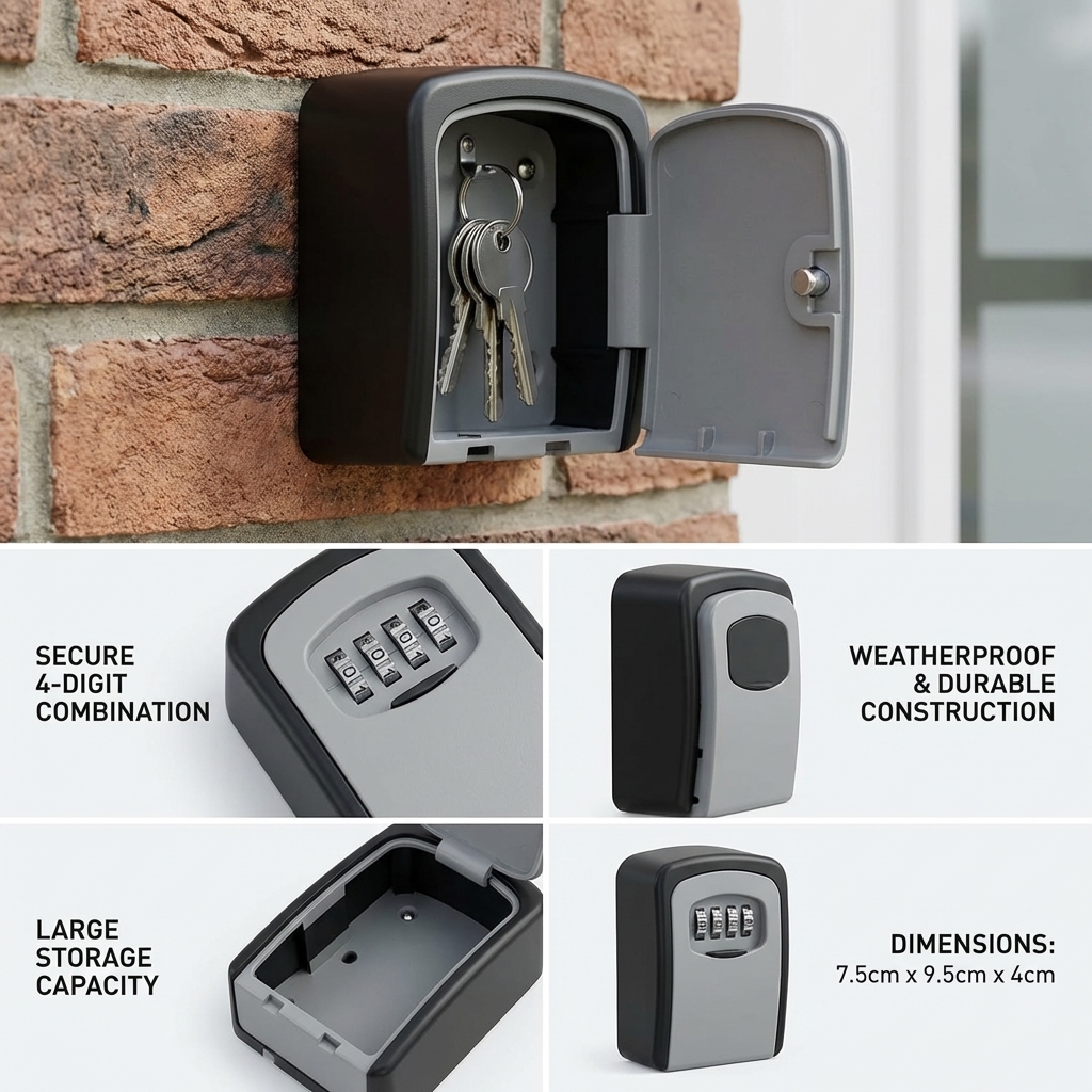 Wall Mount Key Lock Box with 4 - Lockbox Key Secure avis et prix
