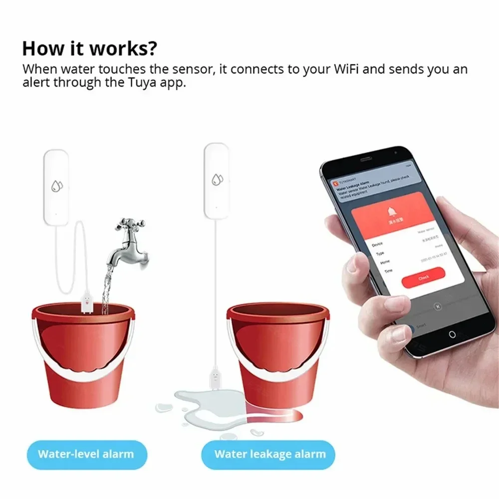 Tuya WiFi Water Sensor Leakage - Water Alarm Sensor avis et prix