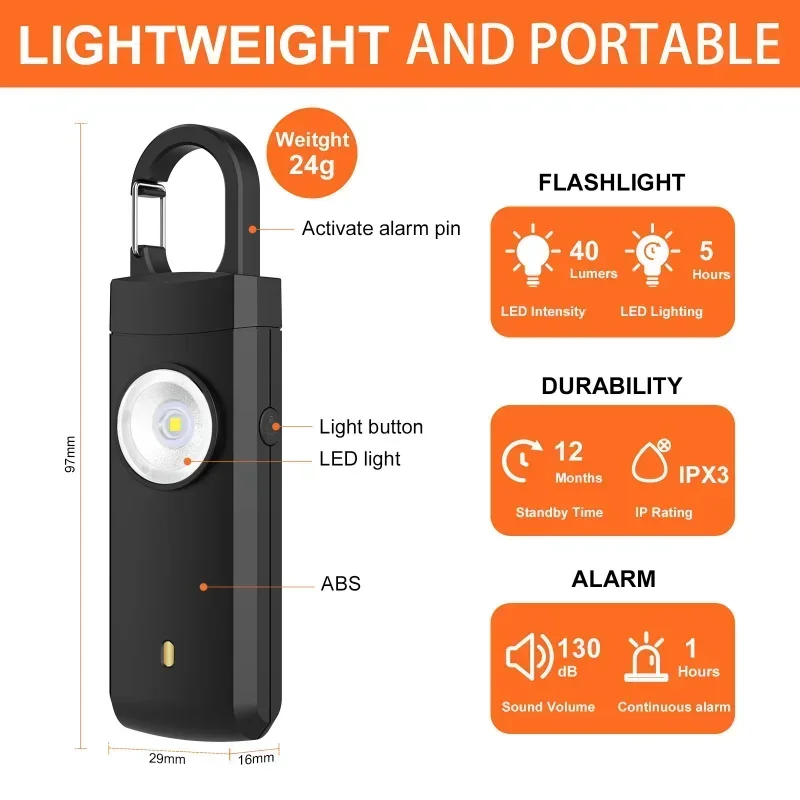 Self Defense LED Flashlight US - Personal Alarm Keychain avis et prix