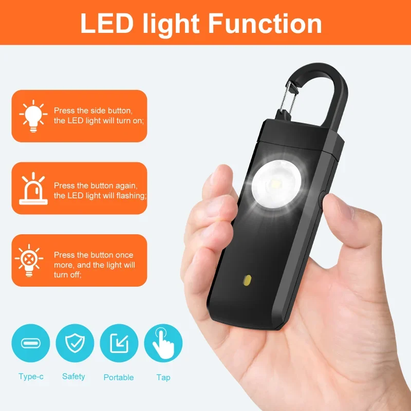 Self Defense LED Flashlight US - Personal Alarm Keychain avis et prix