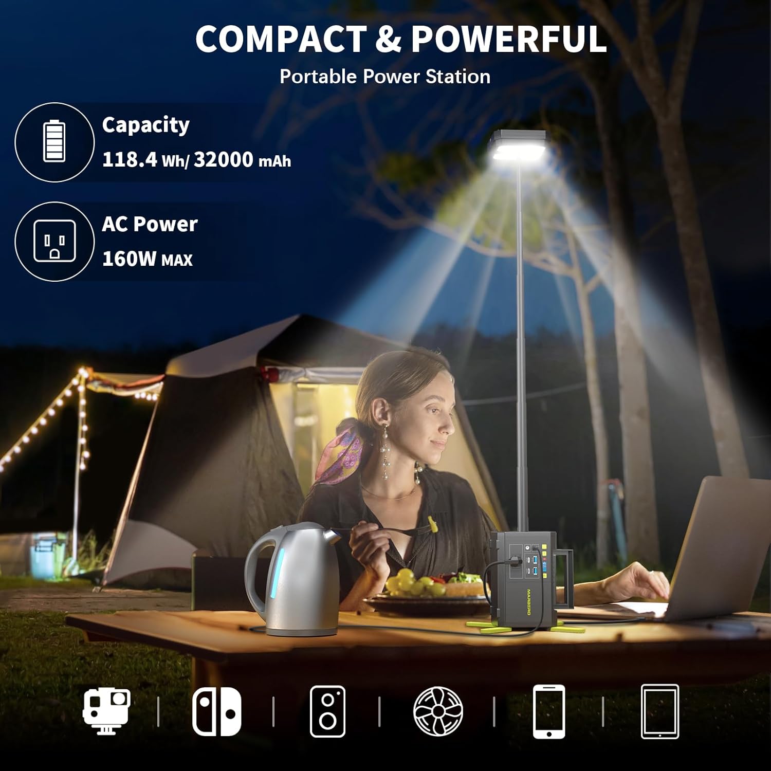 118Wh Portable Power Station w - Power Outage Light avis et prix