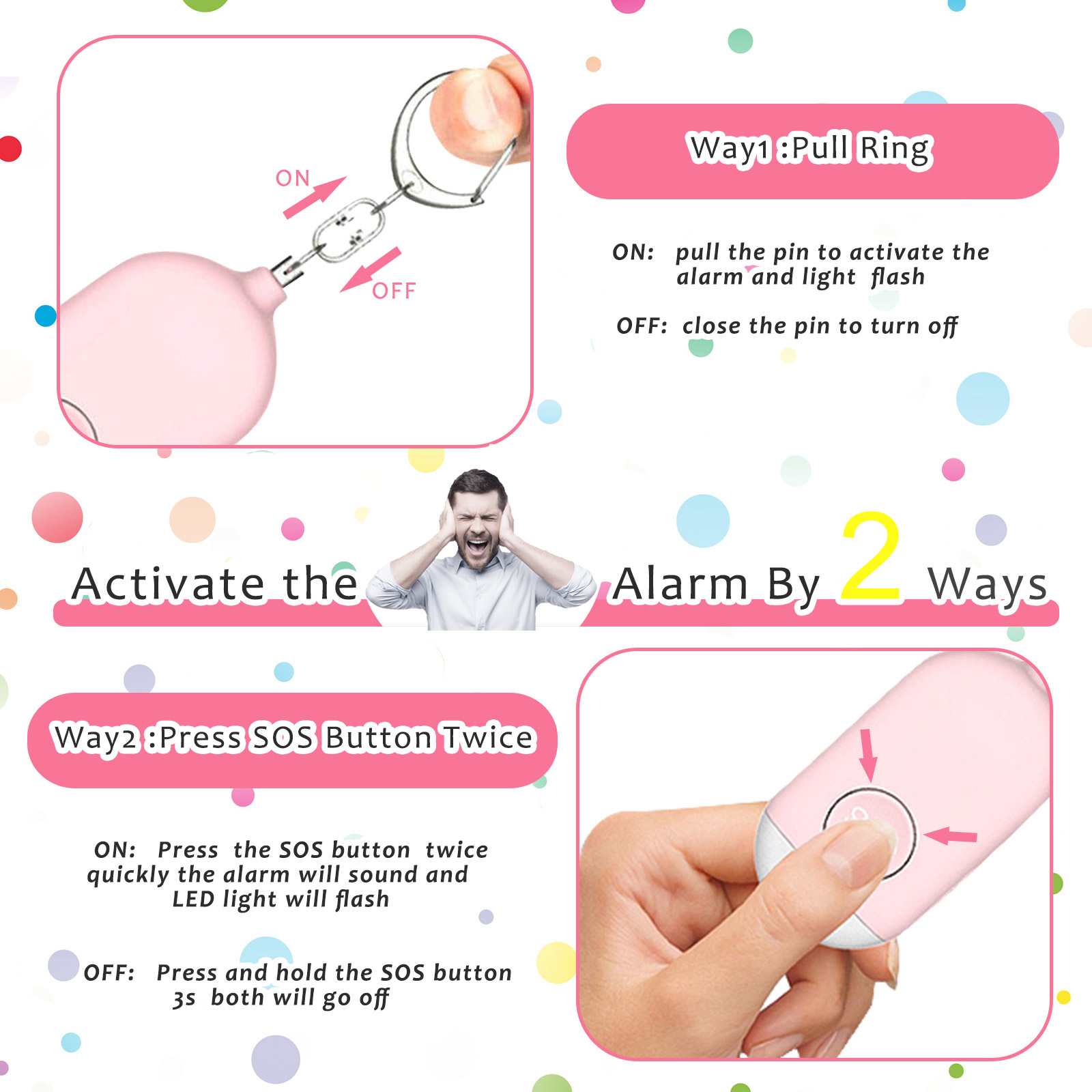 1pc Ultra-Loud 130DB Personal  - Personal Alarm Keychain avis et prix