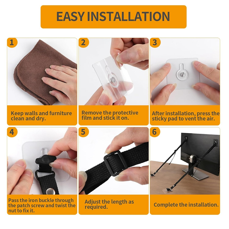 L62A 4 PCS Adjustable TV Safet - Earthquake Anchor Strap avis et prix